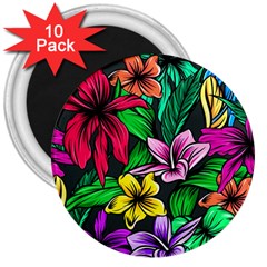 Hibiscus Flower Plant Tropical 3  Magnets (10 Pack)  by Simbadda