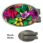 Hibiscus Flower Plant Tropical Money Clips (Oval)  Front