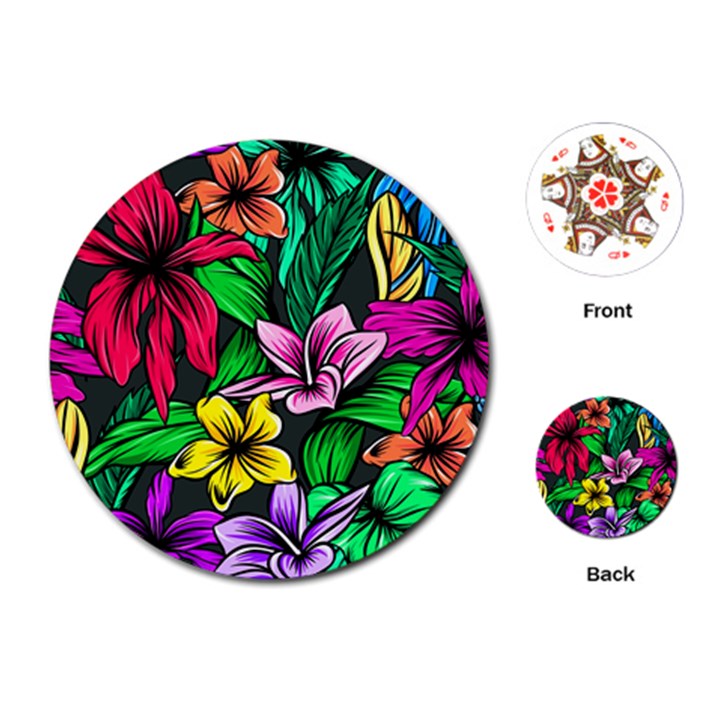 Hibiscus Flower Plant Tropical Playing Cards Single Design (Round)