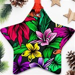 Hibiscus Flower Plant Tropical Star Ornament (Two Sides) Back