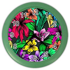 Hibiscus Flower Plant Tropical Color Wall Clock by Simbadda