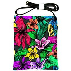 Hibiscus Flower Plant Tropical Shoulder Sling Bag by Simbadda