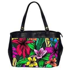 Hibiscus Flower Plant Tropical Oversize Office Handbag (2 Sides) by Simbadda