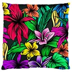 Hibiscus Flower Plant Tropical Large Cushion Case (Two Sides) Front