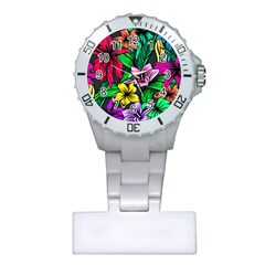 Hibiscus Flower Plant Tropical Plastic Nurses Watch by Simbadda