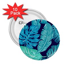 Tropical Greens Leaves Design 2 25  Buttons (10 Pack)  by Simbadda