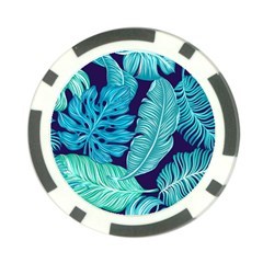 Tropical Greens Leaves Design Poker Chip Card Guard by Simbadda