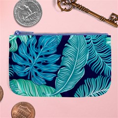 Tropical Greens Leaves Design Large Coin Purse by Simbadda