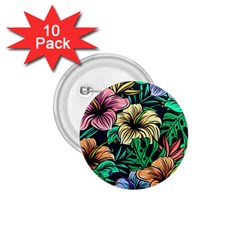 Hibiscus Flower Plant Tropical 1.75  Buttons (10 pack)