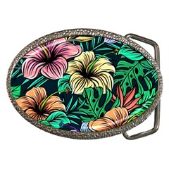 Hibiscus Flower Plant Tropical Belt Buckles