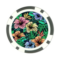 Hibiscus Flower Plant Tropical Poker Chip Card Guard by Simbadda