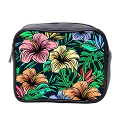 Hibiscus Flower Plant Tropical Mini Toiletries Bag (Two Sides)