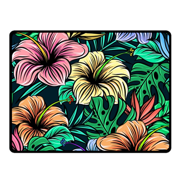 Hibiscus Flower Plant Tropical Fleece Blanket (Small)