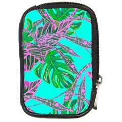 Painting Oil Leaves Reason Pattern Compact Camera Leather Case by Simbadda