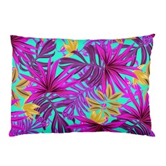 Tropical Greens Leaves Design Pillow Case by Simbadda