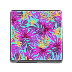 Tropical Greens Leaves Design Memory Card Reader (square 5 Slot) by Simbadda