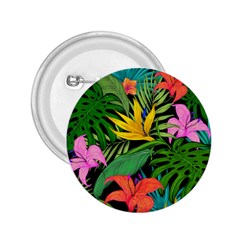 Tropical Greens Leaves Design 2.25  Buttons