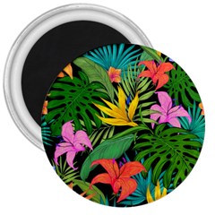 Tropical Greens Leaves Design 3  Magnets by Simbadda