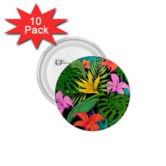 Tropical Greens Leaves Design 1.75  Buttons (10 pack)