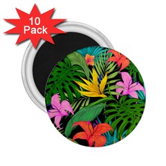 Tropical Greens Leaves Design 2.25  Magnets (10 pack) 