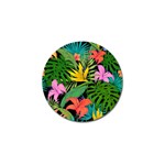 Tropical Greens Leaves Design Golf Ball Marker (4 pack) Front