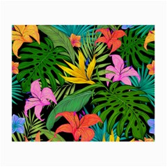 Tropical Greens Leaves Design Small Glasses Cloth