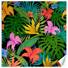 Tropical Greens Leaves Design Canvas 20  x 20 