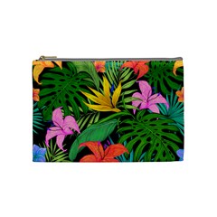 Tropical Greens Leaves Design Cosmetic Bag (Medium)