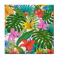 Tropical Greens Leaves Monstera Tile Coasters by Simbadda