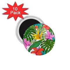 Tropical Greens Leaves Monstera 1 75  Magnets (10 Pack)  by Simbadda