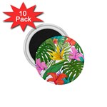 Tropical Greens Leaves Monstera 1.75  Magnets (10 pack)  Front