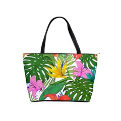 Tropical Greens Leaves Monstera Classic Shoulder Handbag by Simbadda