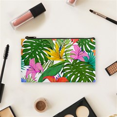 Tropical Greens Leaves Monstera Cosmetic Bag (small) by Simbadda