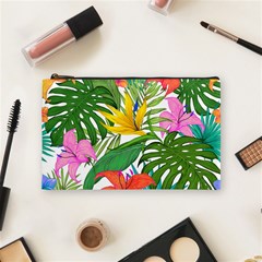 Tropical Greens Leaves Monstera Cosmetic Bag (medium) by Simbadda