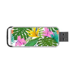 Tropical Greens Leaves Monstera Portable Usb Flash (two Sides) by Simbadda