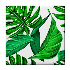 Leaves Tropical Monstera Summer Tile Coasters by Simbadda