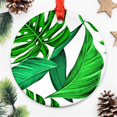 Leaves Tropical Monstera Summer Ornament (round) by Simbadda