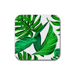 Leaves Tropical Monstera Summer Rubber Coaster (Square) 