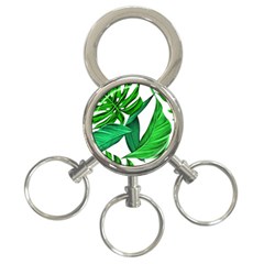 Leaves Tropical Monstera Summer 3-ring Key Chain by Simbadda