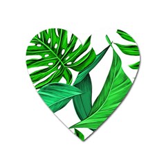 Leaves Tropical Monstera Summer Heart Magnet by Simbadda