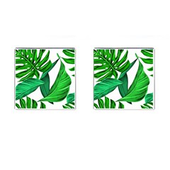 Leaves Tropical Monstera Summer Cufflinks (square) by Simbadda