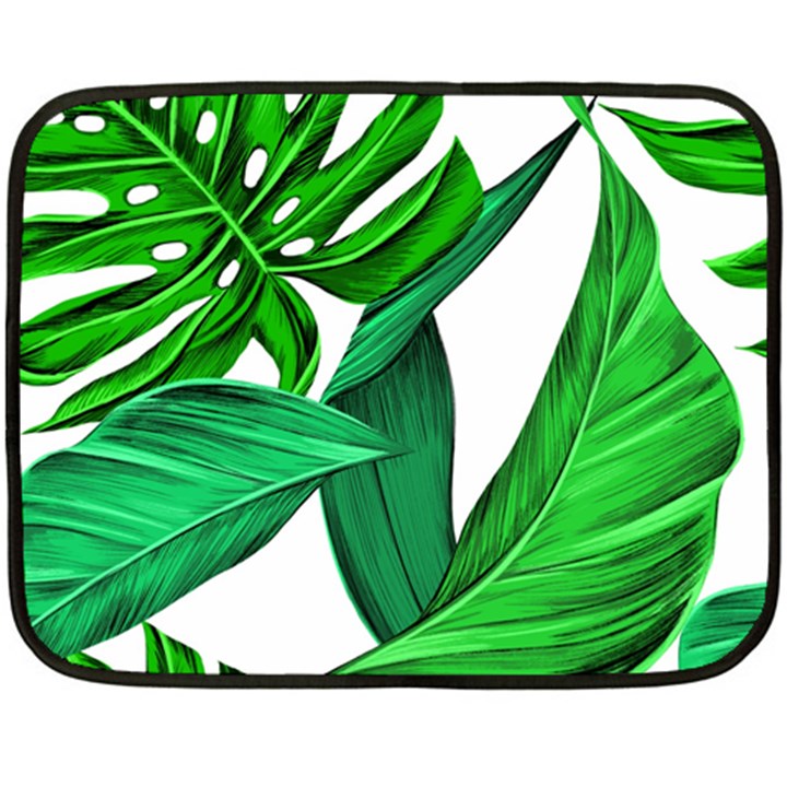 Leaves Tropical Monstera Summer Fleece Blanket (Mini)