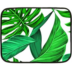 Leaves Tropical Monstera Summer Double Sided Fleece Blanket (mini)  by Simbadda