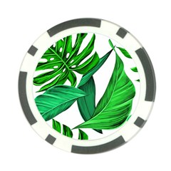 Leaves Tropical Monstera Summer Poker Chip Card Guard (10 pack)