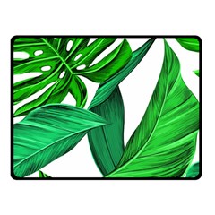 Leaves Tropical Monstera Summer Fleece Blanket (small) by Simbadda