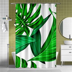 Leaves Tropical Monstera Summer Shower Curtain 48  X 72  (small)  by Simbadda