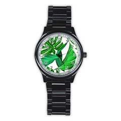 Leaves Tropical Monstera Summer Stainless Steel Round Watch