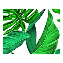 Leaves Tropical Monstera Summer Double Sided Flano Blanket (large)  by Simbadda