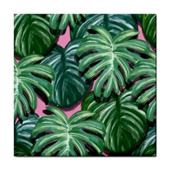 Painting Leaves Tropical Jungle Tile Coasters by Simbadda