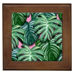 Painting Leaves Tropical Jungle Framed Tiles by Simbadda